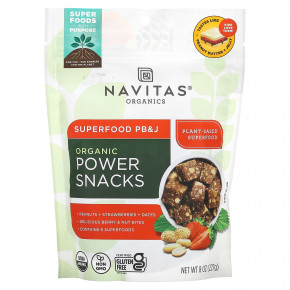 Navitas Organics, Organic Power Snacks, Superfood PB&J, 227 г (8 унций) - описание