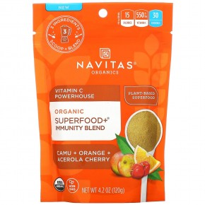 Navitas Organics, Organic Superfood + Immunity Blend, витамин C Powerhouse, каму, апельсин и ацерола, 120 г (4,2 унции) в Москве - eco-herb.ru | фото