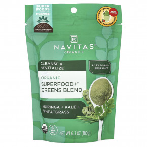 Navitas Organics, Органическая смесь зелени Superfood + ®, 180 г (6,3 унции) - описание