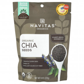 Navitas Organics, Органические семена чиа, 227 г (8 унций) - описание | фото