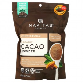 Navitas Organics, Органический какао-порошок, 454 г (16 унций) - описание