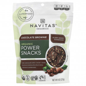 Navitas Organics, Power Snacks, Шоколадное какао, 8 унций (227 г) - описание