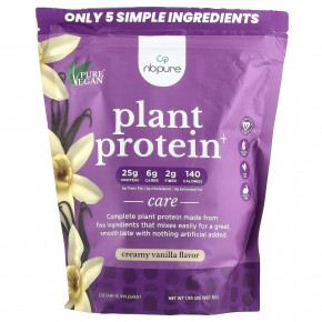 NB Pure, Plant Protein +, кремовая ваниль, 887,5 г (1,95 фунта) в Москве - eco-herb.ru | фото