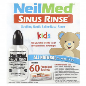 NeilMed, Для детей, Sinus Rinse®, для детей от 2 лет, 1 флакон, 60 пакетиков с готовой смесью - описание | фото