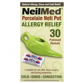 NeilMed, Porcelain Neti Pot, Allergy Relief, 1 Pot, 30 Premixed Packets в Москве - eco-herb.ru | фото