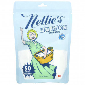 Nellie's, Сода для стирки, без отдушек, 50 порций, 726 г (1,6 фунта) - описание | фото
