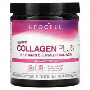 Neocell, Super Collagen Plus, коллаген с витамином C и гиалуроновой кислотой, 195 г (6,9 унции) в Москве - eco-herb.ru | фото