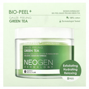 Neogen, Bio-Peel + зеленый чай с марлевым пилингом, 8 подушечек, по 9,5 мл (0,32 жидк. унц.) в Москве - eco-herb.ru | фото