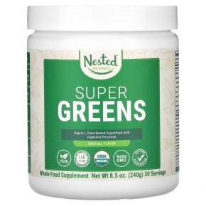 Nested Naturals, Super Greens, оригинальный, 240 г (8,5 унции) в Москве - eco-herb.ru | фото