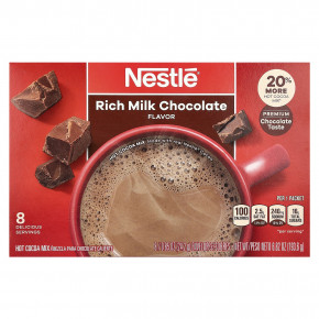 Nestle Hot Cocoa Mix, Насыщенный молочный шоколад, 8 конвертов по 24,2 г (0,85 унции) - описание | фото