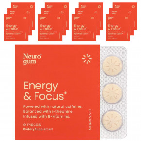 NeuroGum, Energy & Focus, корица, 12 пакетиков по 9 шт. в Москве - eco-herb.ru | изображение NeuroGum, Energy & Focus, корица, 12 пакетиков по 9 шт. в Москве - eco-herb.ru | фото