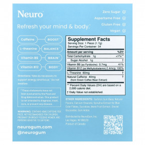 NeuroGum, жевательная резинка для энергии и концентрации, со вкусом перечной мяты, 6 пакетиков по 9 шт. в Москве - eco-herb.ru | фото