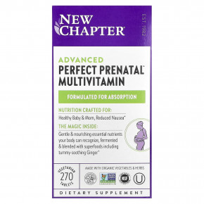 New Chapter, Advanced Perfect Prenatal ™, мультивитамины, 270 вегетарианских таблеток - описание | фото