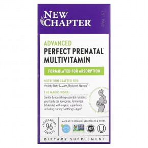 New Chapter, Perfect Prenatal, мультивитаминный комплекс, 96 вегетарианских таблеток в Москве - eco-herb.ru | фото