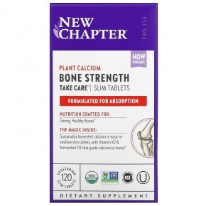New Chapter, Bone Strength Take Care, 120 тонких вегетарианских таблеток - описание