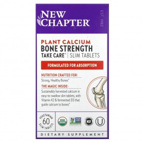 New Chapter, Plant Calcium, Bone Strength, Take Care, 60 вегетарианских таблеток для снижения веса - описание