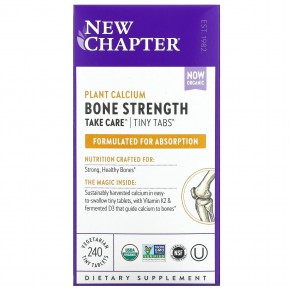 New Chapter, Bone Strength Take Care, добавка для укрепления костей с растительным кальцием, 240 вегетарианских мини-таблеток - описание