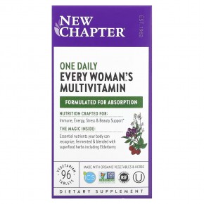 New Chapter, Every Woman's One Daily, мультивитамины, 96 вегетарианских таблеток в Москве - eco-herb.ru | фото
