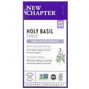 New Chapter, Holy Basil Force, 120 вегетарианских капсул в Москве - eco-herb.ru | фото