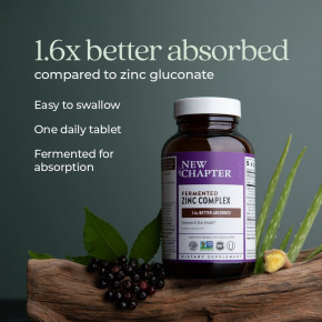 New Chapter, комплекс ферментированного цинка, 60 вегетарианских таблеток в Москве - eco-herb.ru | фото