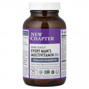 New Chapter, One Daily Every Man's™, мультивитамины старше 55 лет, 96 вегетарианских таблеток в Москве - eco-herb.ru | фото