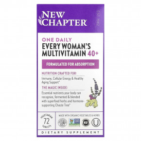 New Chapter, One Daily Every Woman's ™, мультивитамины 40+, 72 вегетарианские таблетки - подробнее New Chapter, One Daily Every Woman's ™, мультивитамины 40+, 72 вегетарианские таблетки - описание