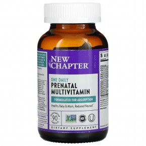 New Chapter, One Daily Prenatal Multivitamin, мультивитаминный комплекс для беременных, 90 вегетарианских таблеток в Москве - eco-herb.ru | фото