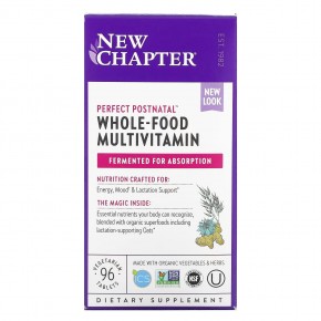 New Chapter, Perfect Postnatal, мультивитамины из цельных продуктов, 96 вегетарианских таблеток в Москве - eco-herb.ru | фото