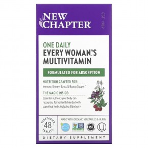New Chapter, Препарат Every Woman's One Daily Multi, 48 таблеток в Москве - eco-herb.ru | фото