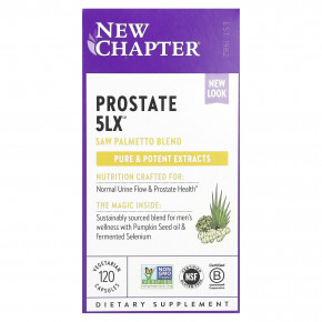 New Chapter, Prostate 5LX, 120 вегетарианских капсул - описание | фото