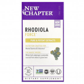 New Chapter, Rhodiola Force™, 30 веганских капсул (300 мг в 1 капсуле) в Москве - eco-herb.ru | фото