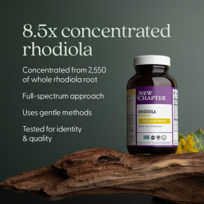 New Chapter, Rhodiola Force™, 30 веганских капсул (300 мг в 1 капсуле) в Москве - eco-herb.ru | фото