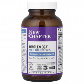New Chapter, рыбий жир Wholemega™, Tiny Caps™, 180 капсул без ГЭКРС в Москве - eco-herb.ru | фото