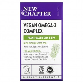 New Chapter, Vegan Omega-3, 30 веганских капсул в Москве - eco-herb.ru | фото