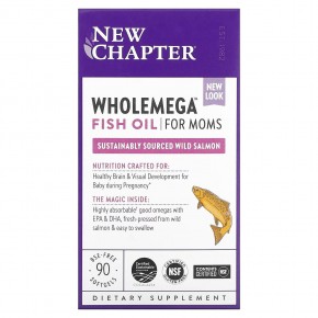 New Chapter, Wholemega, рыбий жир для здоровья мам, 90 мягких таблеток в Москве - eco-herb.ru | фото