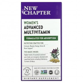 New Chapter, улучшенный мультивитаминный комплекс для женщин, 72 вегетарианские таблетки - описание