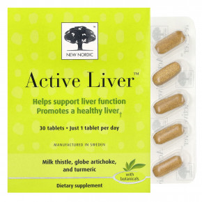 New Nordic, Active Liver™, добавка для печени, 30 таблеток - описание