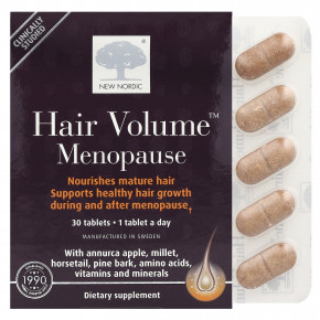 New Nordic, Hair Volume ™ Menopause, 30 таблеток в Москве - eco-herb.ru | фото