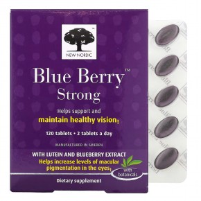 New Nordic, Blue Berry Strong, 120 таблеток в Москве - eco-herb.ru | фото