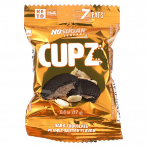 No Sugar Company, Cupz, темный шоколад с арахисовой пастой, 30 шт. по 17 г (0,6 унции) в Москве - eco-herb.ru | фото