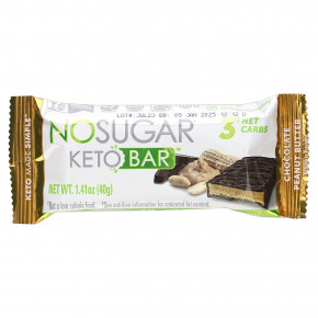 No Sugar Company, Keto Bar, батончик с шоколадом и арахисовой пастой, 12 батончиков по 40 г (1,41 унции) в Москве - eco-herb.ru | фото