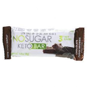 No Sugar Company, Keto Bar, брауни с шоколадной помадкой, 12 батончиков по 40 г (1,41 унции) в Москве - eco-herb.ru | фото