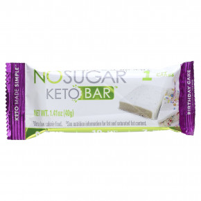 No Sugar Company, Keto Bar, праздничный торт, 12 батончиков по 40 г (1,41 унции) в Москве - eco-herb.ru | фото