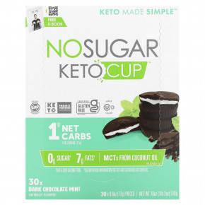 No Sugar Company, Keto Cup, темный шоколад с мятой, 30 шт. по 17 г (0,6 унции) в Москве - eco-herb.ru | фото