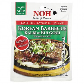 NOH Foods of Hawaii, Смесь приправ для корейского барбекю калби или пульгоги, 42 г (1,5 унции) - описание