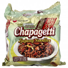 Nongshim, Лапша Chapagetti Jjajang, 4 пакетика по 127 г (4,48 унции) - описание | фото