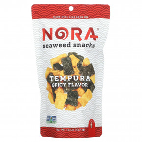 Nora Snacks, Seaweed Snacks, Tempura Spicy, 45,4 г (1,6 унции) - описание