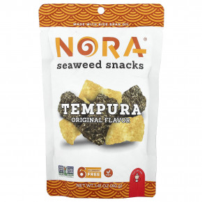 Nora Snacks, снеки с морскими водорослями, темпура, оригинальный вкус, 40 г (1,41 унции) в Москве - eco-herb.ru | фото