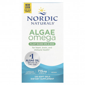 Nordic Naturals, Algae Omega, 120 мягких таблеток (357,5 мг в каждой капсуле) - описание | фото