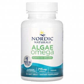 Nordic Naturals, Algae Omega, жирные водоросли, 715 мг, 60 капсул (357,5 мг в 1 капсуле) в Москве - eco-herb.ru | фото